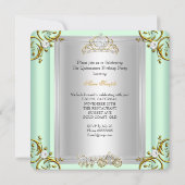 Fairytale Quinceanera 15th Birthday Mint Green Kaart (Achterkant)