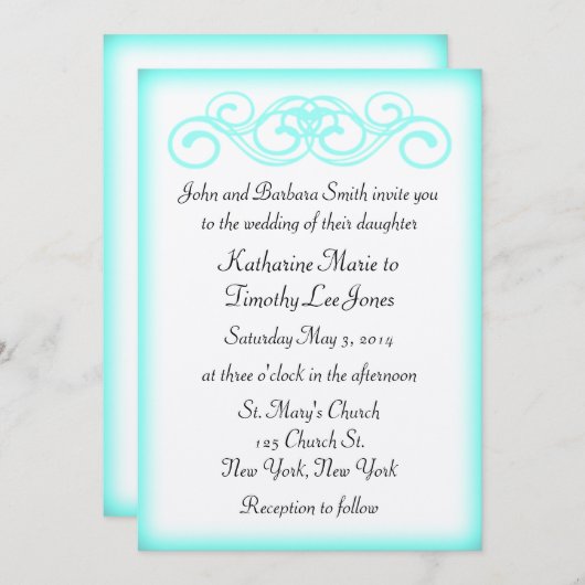 Fairytale rolbruiloft kaart (Voorkant / Achterkant)