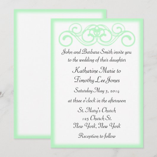 Fairytale rolbruiloft kaart (Voorkant / Achterkant)