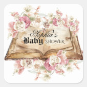 Fairytale Royal Baby Shower Vierkante Sticker (Voorkant)