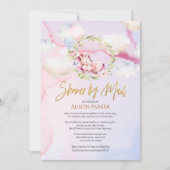 Fairytale Roze Unicorn Dream | Baby shower per pos Kaart (Voorkant)