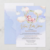 Fairytale Roze Unicorn Dream | Virtueel Baby showe Kaart (Voorkant / Achterkant)