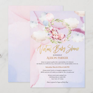 Fairytale Roze Unicorn Dream Virtueel Baby showe Kaart