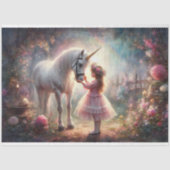Fairytale Secret Garden Unicorn Girl Decoupage  Tissuepapier (Voorkant)