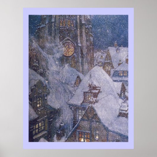 Fairytale sneeuwkoningin van Edmund Dulac Print (Voorkant)