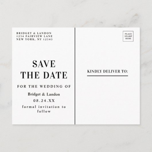 Fairytale sprookjesgroen bos bespaart de datum aankondigingskaart (Achterkant)