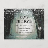 Fairytale sprookjesgroen bos bespaart de datum aankondigingskaart (Voorkant)