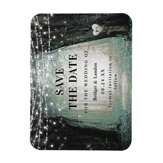 Fairytale sprookjesgroen bos bespaart de datum magneet (Verticaal)