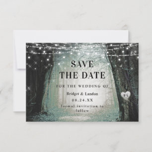 Fairytale sprookjesgroen bos bespaart de datum save the date