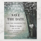 Fairytale sprookjesgroen bos bespaart de datum wijn etiket (Enkel label)