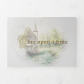 Fairytale Storybook Trifold Weddenschap Drieluik Uitnodiging (Cover)