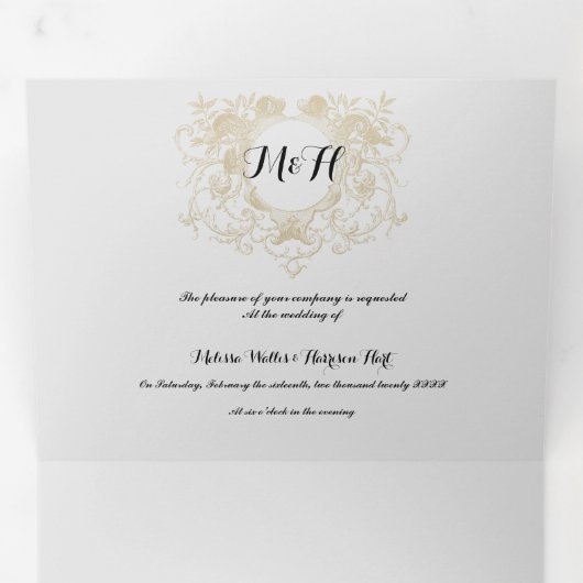 Fairytale Storybook Trifold Weddenschap Drieluik Uitnodiging (Binnenzijde eerst)