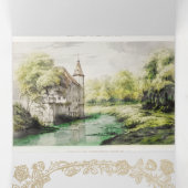 Fairytale Storybook Trifold Weddenschap Drieluik Uitnodiging (Binnenkant midden)