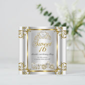 Fairytale Sweet 16 16e verjaardag Gold Silver 3 Kaart (Staand voorkant)
