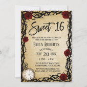 Fairytale Sweet 16  rode rozen & Thorn Kaart (Voorkant)