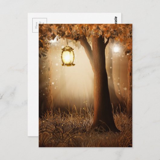 Fairytale Tale Forest Tree and Lamp Briefkaart (Voorkant / Achterkant)