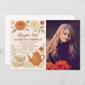 Fairytale Tea Party verjaardagsuitnodiging Kaart (Voorkant / Achterkant)