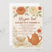 Fairytale Tea Party verjaardagsuitnodiging Kaart (Voorkant / Achterkant)