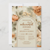 Fairytale Terracotta Sage Floral Rehearsal Invite Kaart (Voorkant)