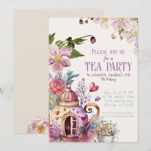 Fairytale theaterpartij kaart (Voorkant / Achterkant)