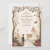 Fairytale trouwuitnodigingen feestdagenkaart (Voorkant)