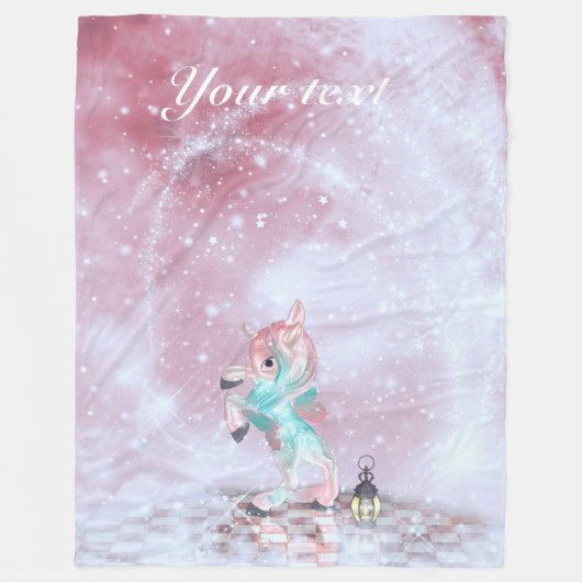 Fairytale Unicorn Fleece Deken (Voorkant)
