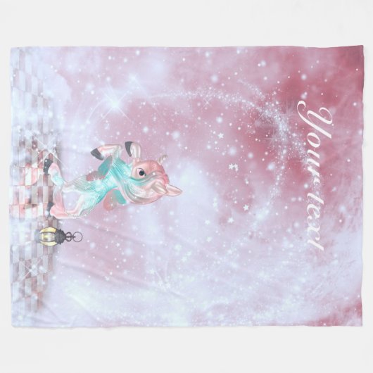 Fairytale Unicorn Fleece Deken (Voorkant (Horizontaal))