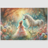 Fairytale Unicorn Little Flower Girl Decoupage  Tissuepapier (Voorkant)