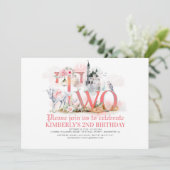 Fairytale Unicorn Princess Castle 2de verjaardag Kaart (Staand voorkant)