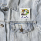 Fairytale Unicorn Vierkante Button 5,1 Cm (In situ)