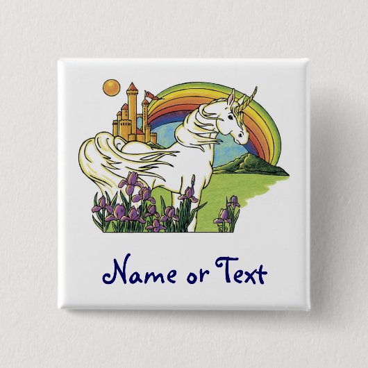 Fairytale Unicorn Vierkante Button 5,1 Cm (Voorkant)