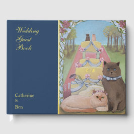 Fairytale Wedding Cats 10.5" x 8.25" Gold Gastenboek