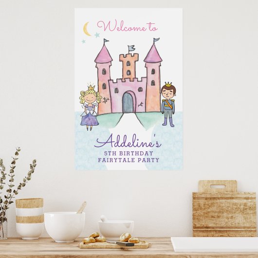 Fairytale welkomstteken, prinses poster (Keuken)