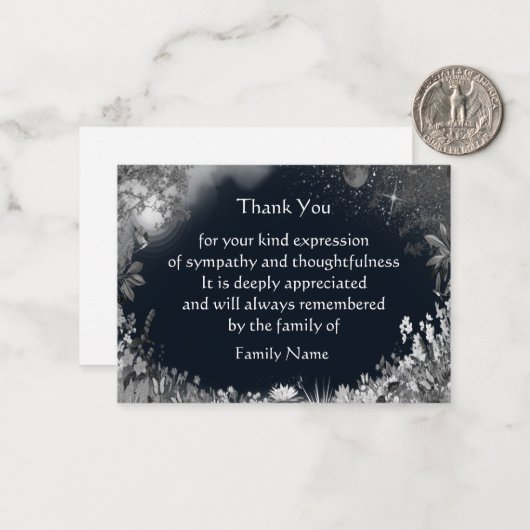 Fairytale wereld bedankt notitiekaartje (Voorkant / Achterkant in situ)