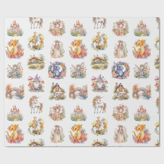 Fairytale wereld cadeaupapier (Vlak)