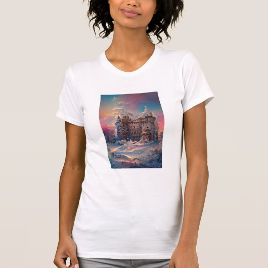 Fairytale wereld, Winter Castle, sneeuwkasteel, Gi T-shirt (Voorkant)