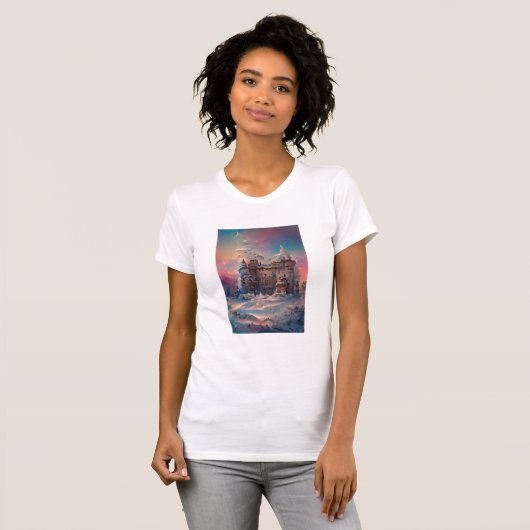 Fairytale wereld, Winter Castle, sneeuwkasteel, Gi T-shirt (Voorkant volledig)