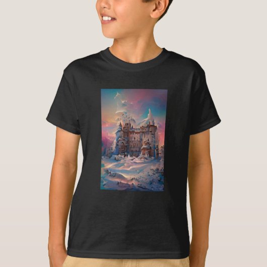 Fairytale wereld, Winter Castle, sneeuwkasteel, Gi T-shirt (Voorkant)