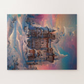 Fairytale wereld, Winter Castle, sneeuwkasteel, ma Legpuzzel (Horizontaal)