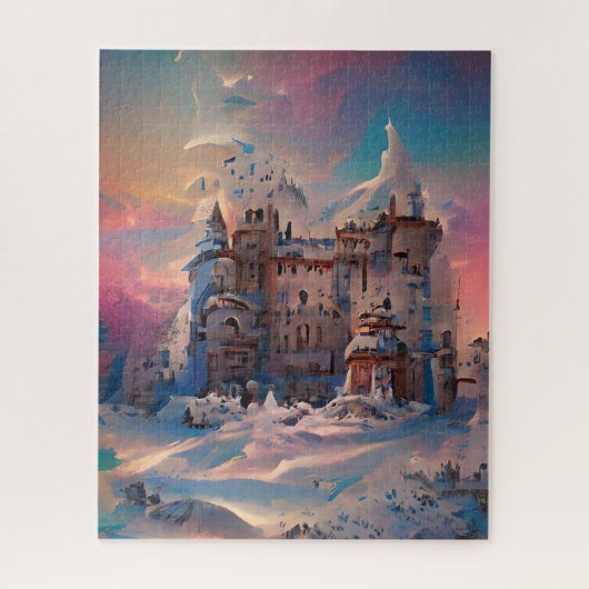 Fairytale wereld, Winter Castle, sneeuwkasteel, ma Legpuzzel (Verticaal)