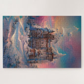 Fairytale wereld, Winter Castle, sneeuwkasteel, ma Legpuzzel (Horizontaal)