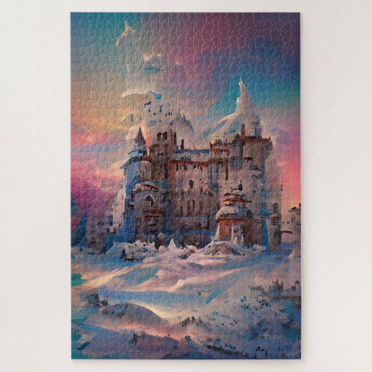 Fairytale wereld, Winter Castle, sneeuwkasteel, ma Legpuzzel (Verticaal)