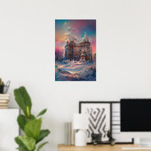 Fairytale wereld, Winter Castle, sneeuwkasteel, ma Poster (Thuiskantoor)