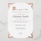 Fairytale Whimsical Storybook Roos Gold Folie Uitnodiging (Voorkant)