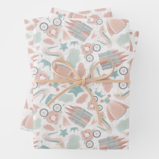 Fairytale Whimsy 3-verpakking Gift Wrap Inpakpapier Vel (In situ)