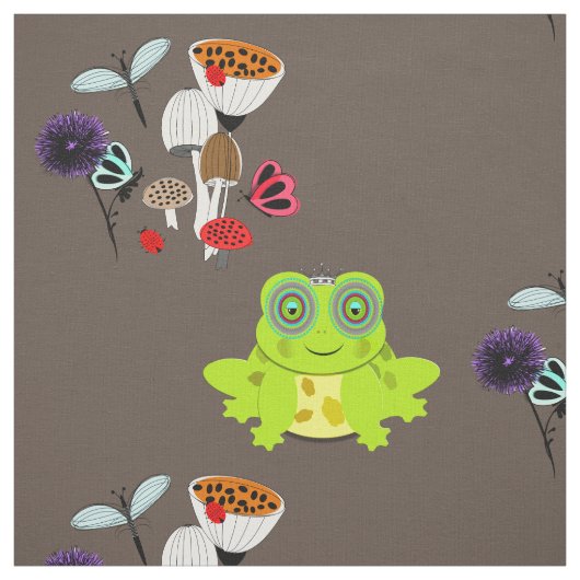 Fairytale Whimsy Frog Natuur Garden Stof (Swatch)
