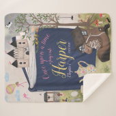 Fairytale winkelboekje op maat sherpa deken (Voorkant (horizontaal))