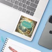 Fairytale Woodland Journal Bookplate Sticker (Laptop met iPhone)