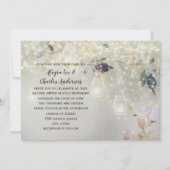 Fairytale Woodsy Farmhouse Mason Jar Wedding Kaart (Voorkant)