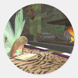 Fairytales lezen ronde sticker